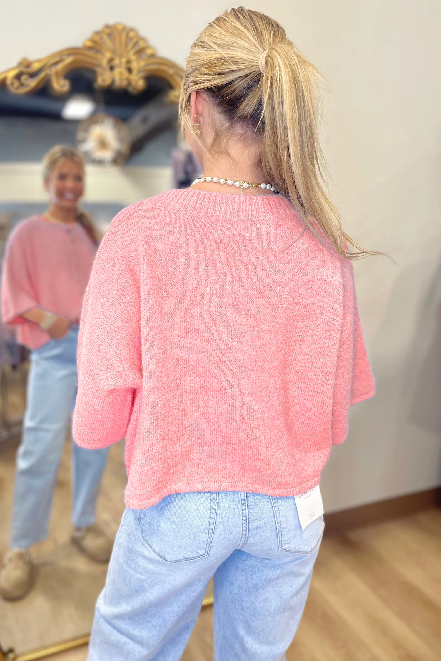 Easy To Style Peach Knit Sweater Cardigan