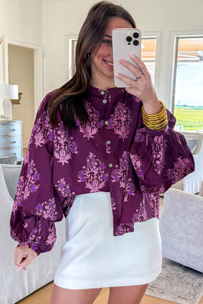 Midnight Bloom Floral Print Top