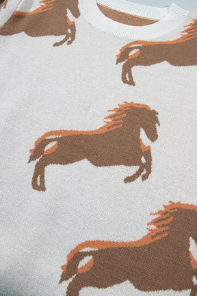 Dusty Trails Horse Printed Sweater