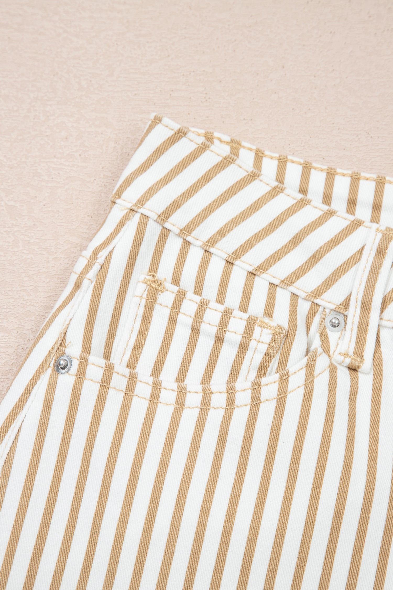 Just Feels Right Khaki Stripe Casual Barrel Jeans