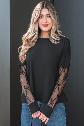 Shine Bright Bow Textured Top