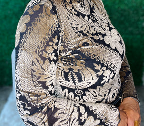 Luxe Glow Up Damask Print Velvet Burnout Top
