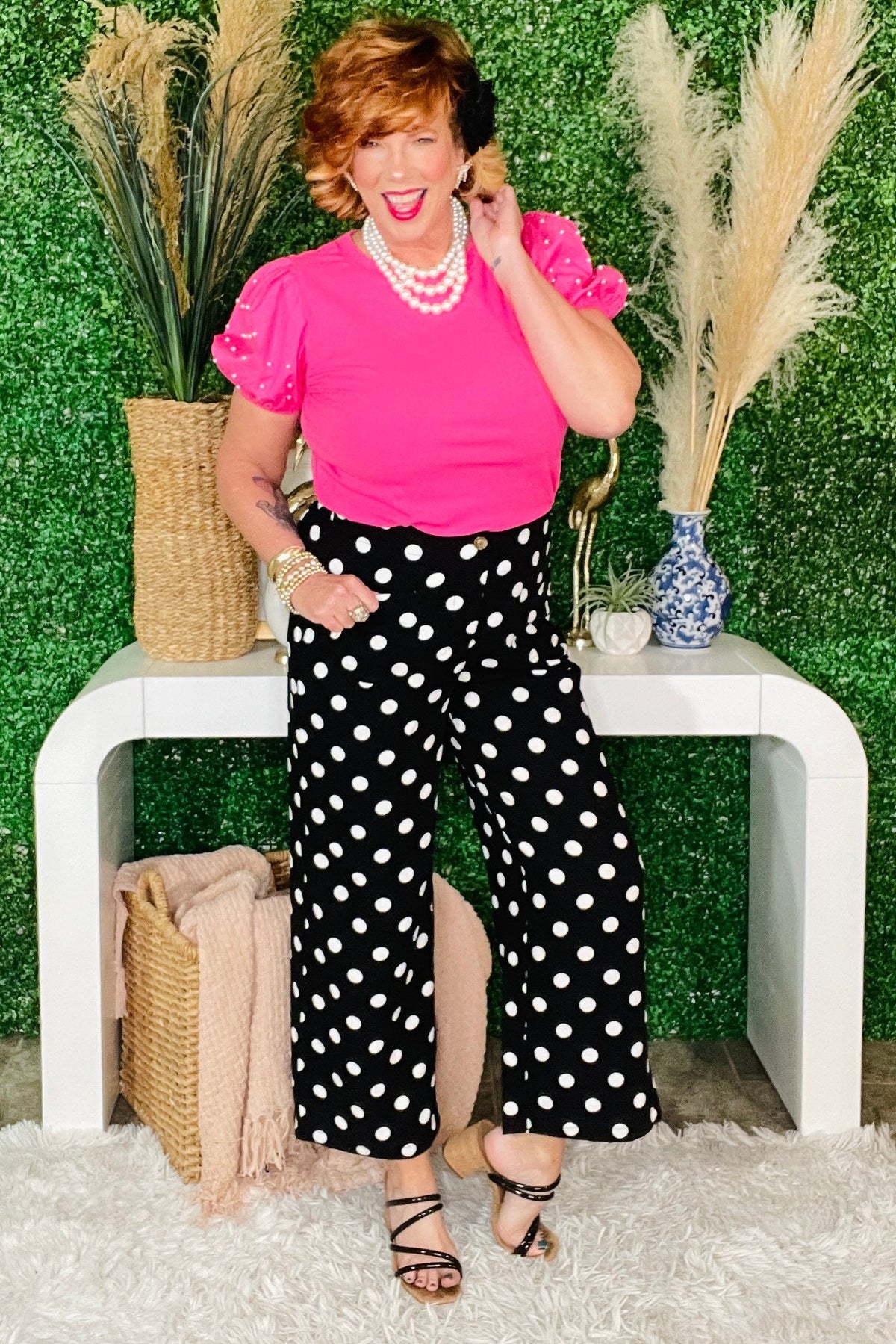 Dots On Repeat Black Pants