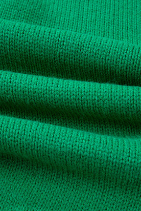 Bow Bella - Bright Green Bow Backless Bubble Sleeve Sweater