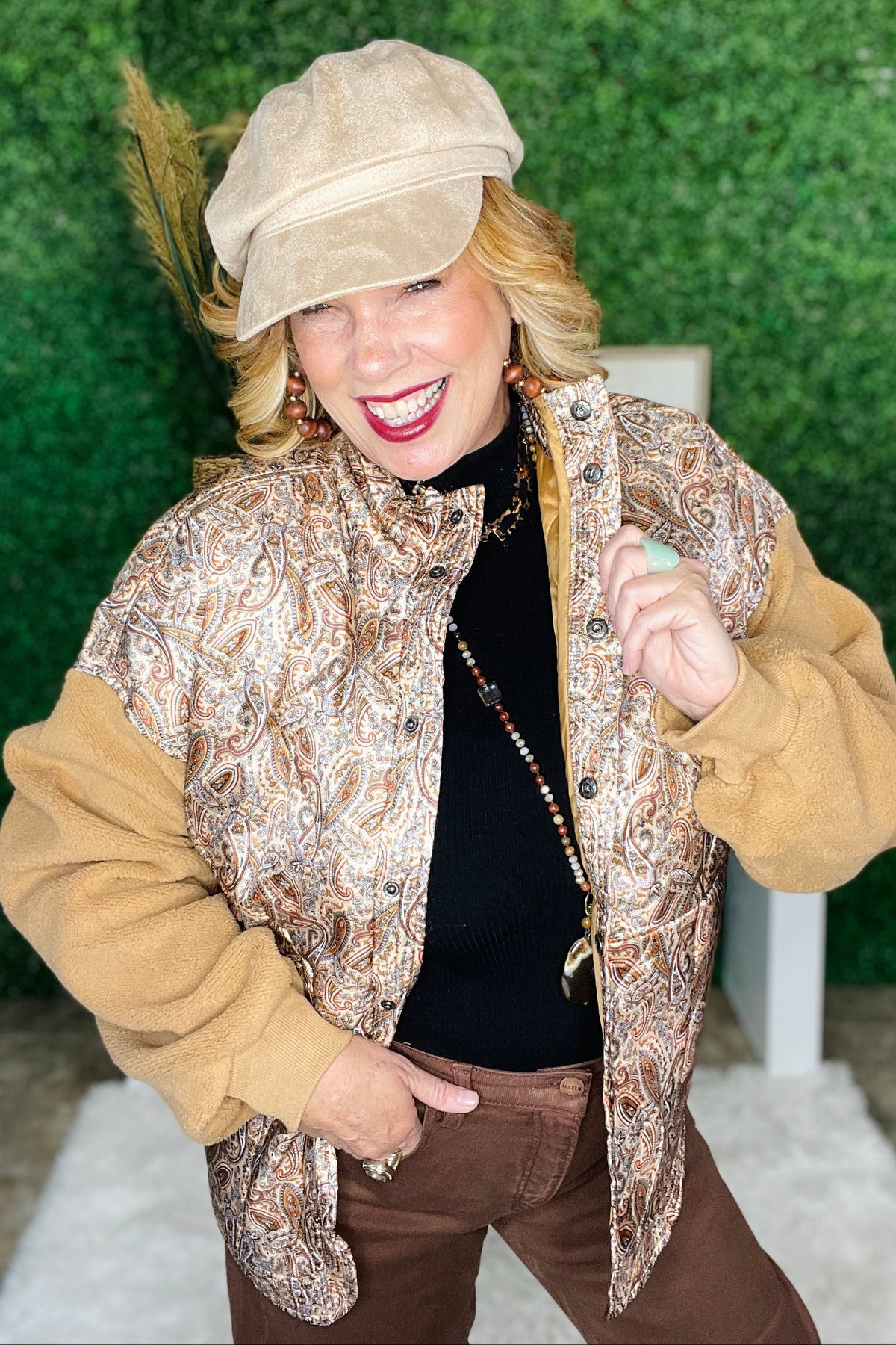 Paisley All The Way Camel Sleeve Jacket - OT078CA