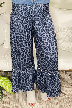 Posh Mode Leopard Print  Wide Leg Pants