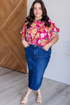 Freshly Blossomed Floral Print Ruffle Top