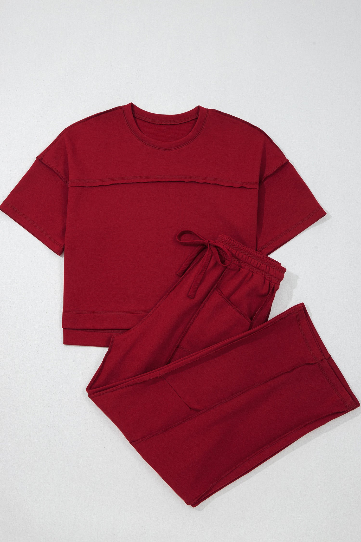 Here For It Racing Red Top and Barrel Pant Set