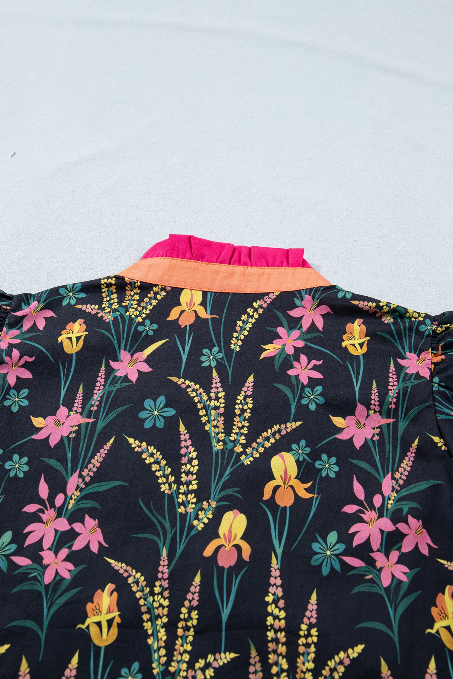 Vibrant Vibes Floral Print Ruffled Sleeve Top