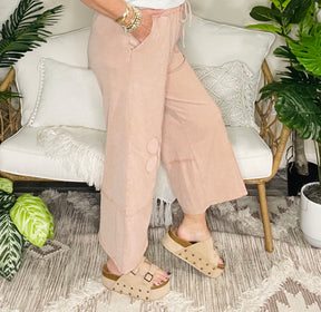 Boho Blooms Buckskin Flower Patch Mineral Washed Pants