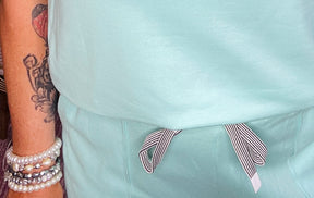 I Want Candy Mint V Neck Top And Drawstring Pant Set