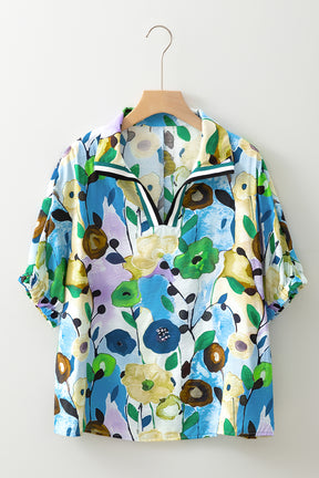 Oh My Darling Light Blue Floral Print Top