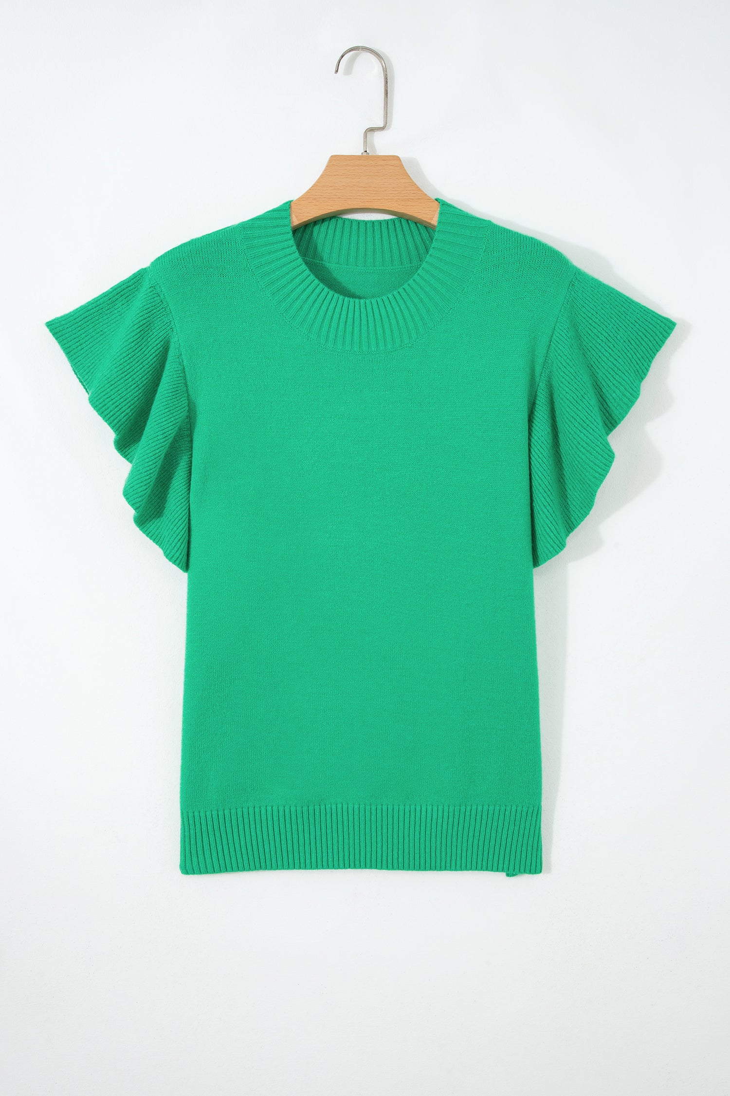 Daily Classic Green Ruffle Sleeve Top