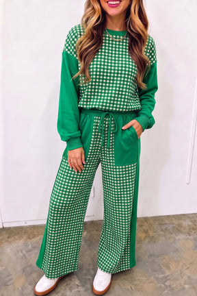 Gingham Style Top And Pant Set (5 Colors)
