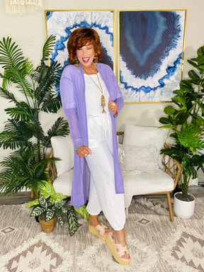 Finishing Touch Lavender Sheer Mesh Duster