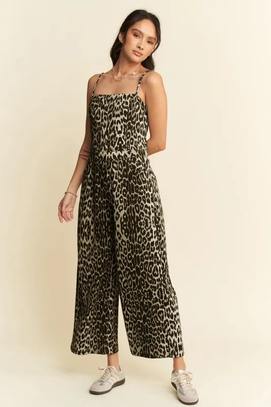 Wild And Chic Spaghetti Straps Wide Leg Jumpsuit - RMP881MO