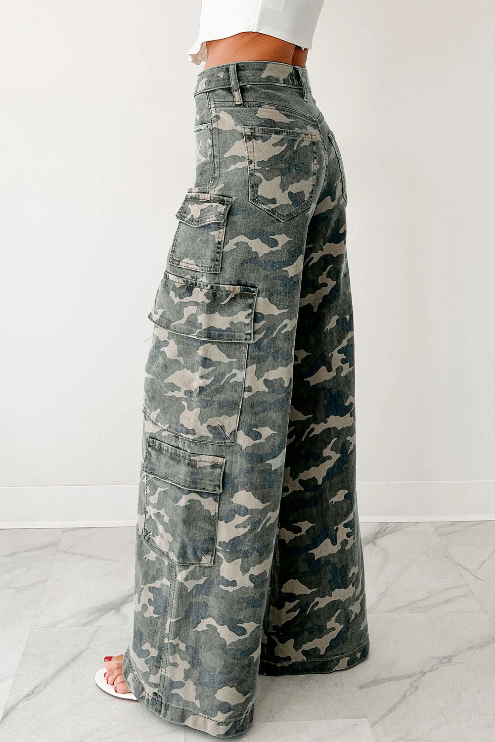 Catch Me If You Can Camo Cargo Wide Leg Pants