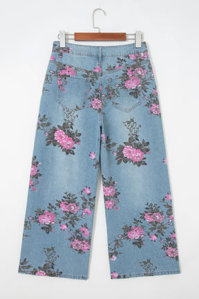 Southern Beauty Floral Print Bootcut Jeans