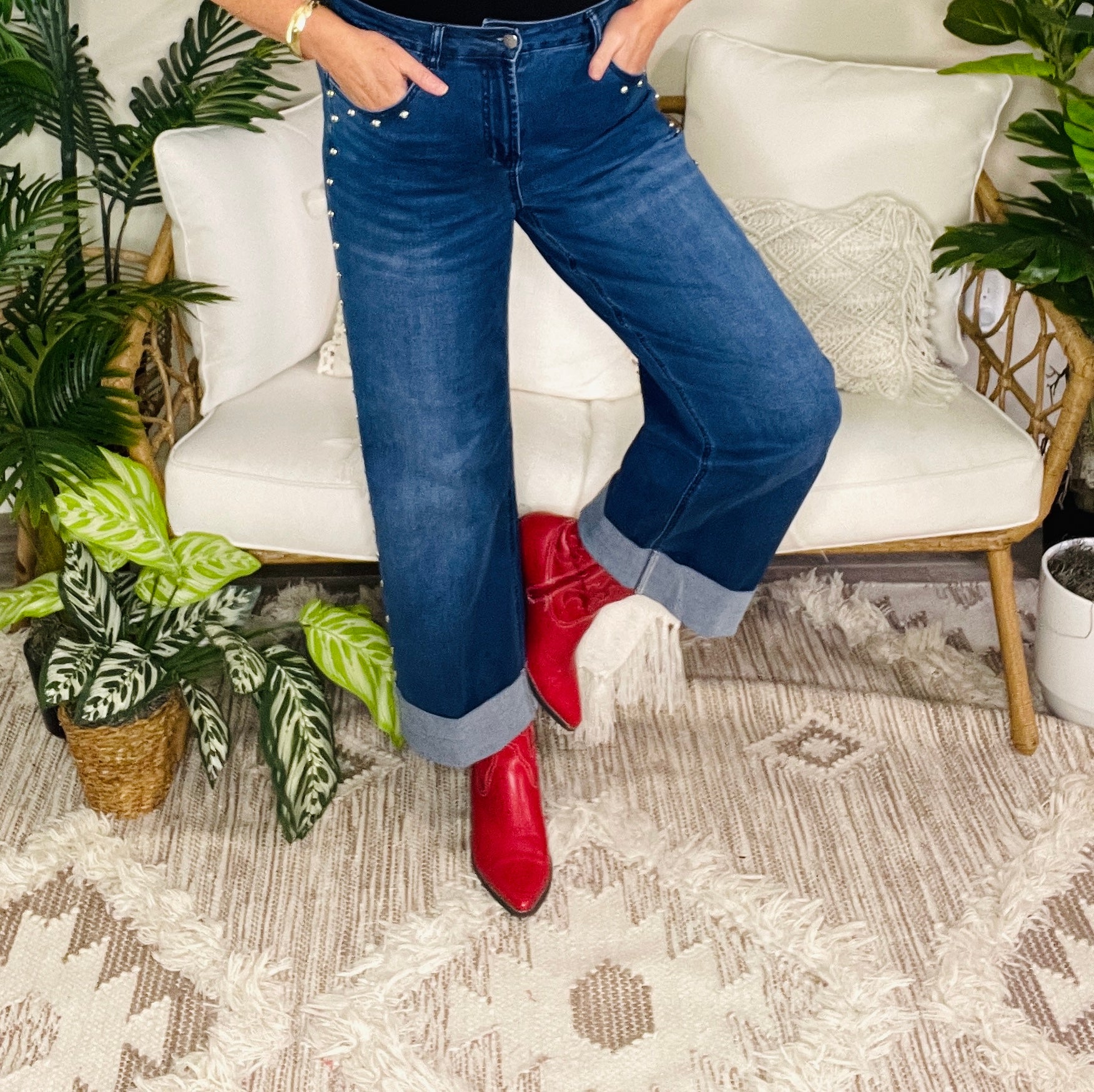 Edge Of Glam Studded Jeans (3 Colors)