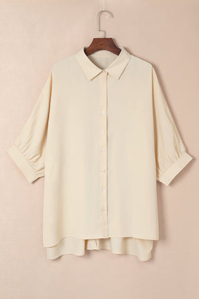 Basically Chic Apricot 3/4 Puff Sleeve Top