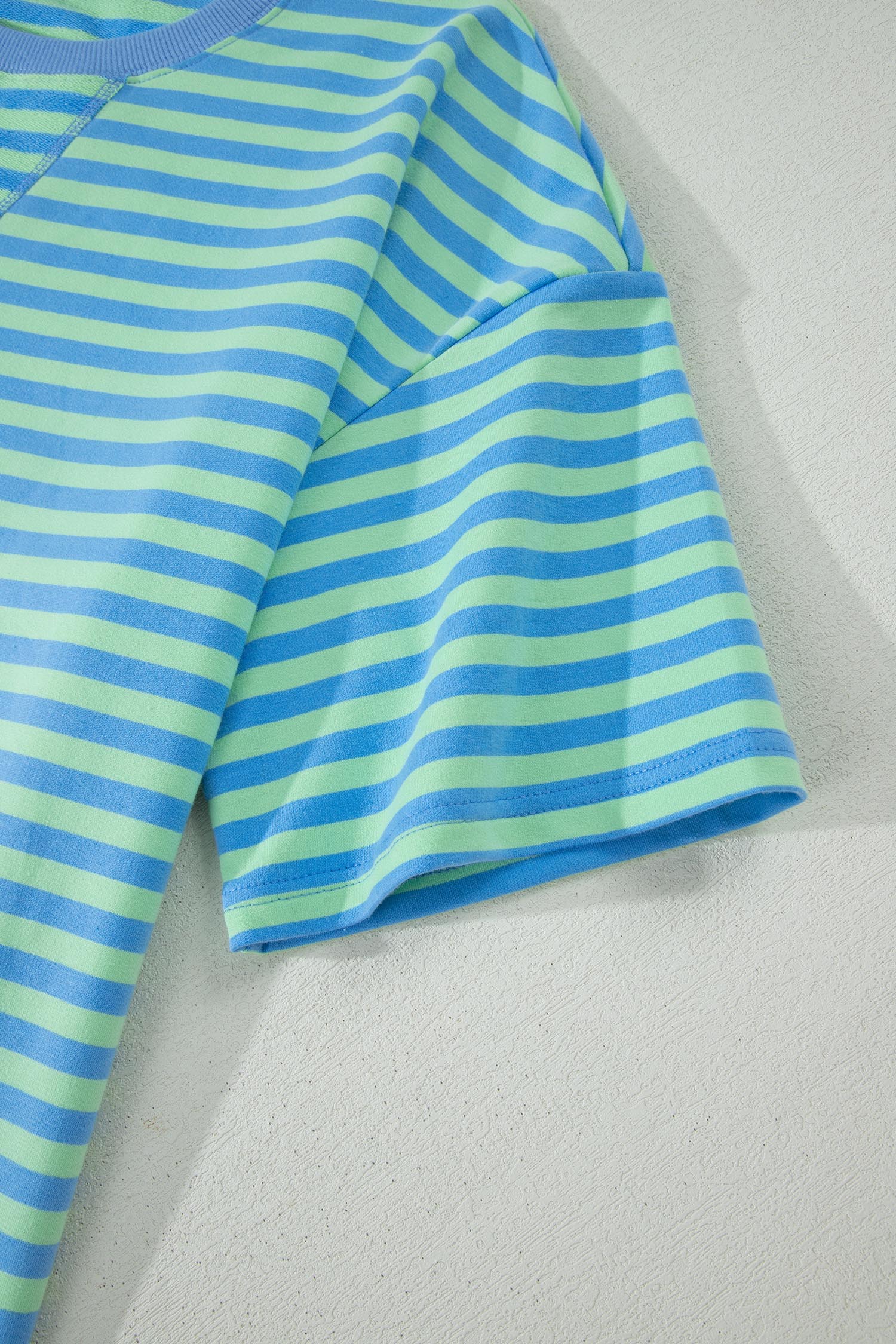 Coastal Ease Green Stripe Top And Short Set