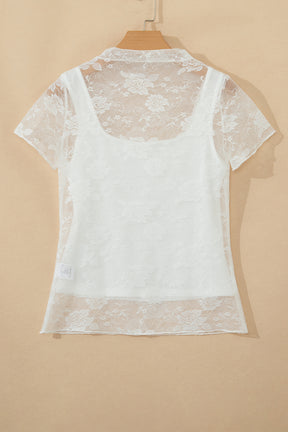 Hopelessly Yours White Sheer Lace Top