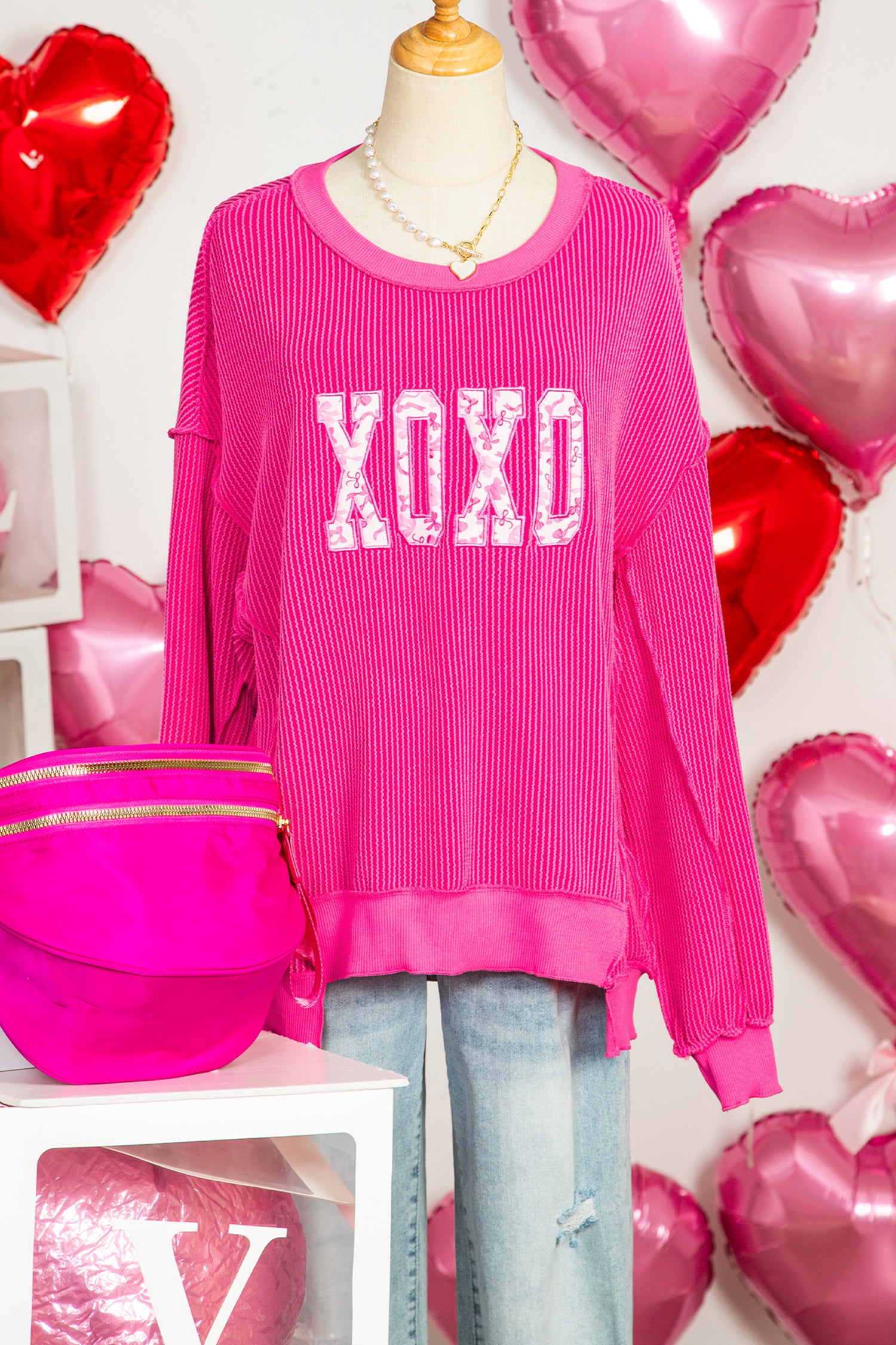 XOXO Twisted Ribbed Top