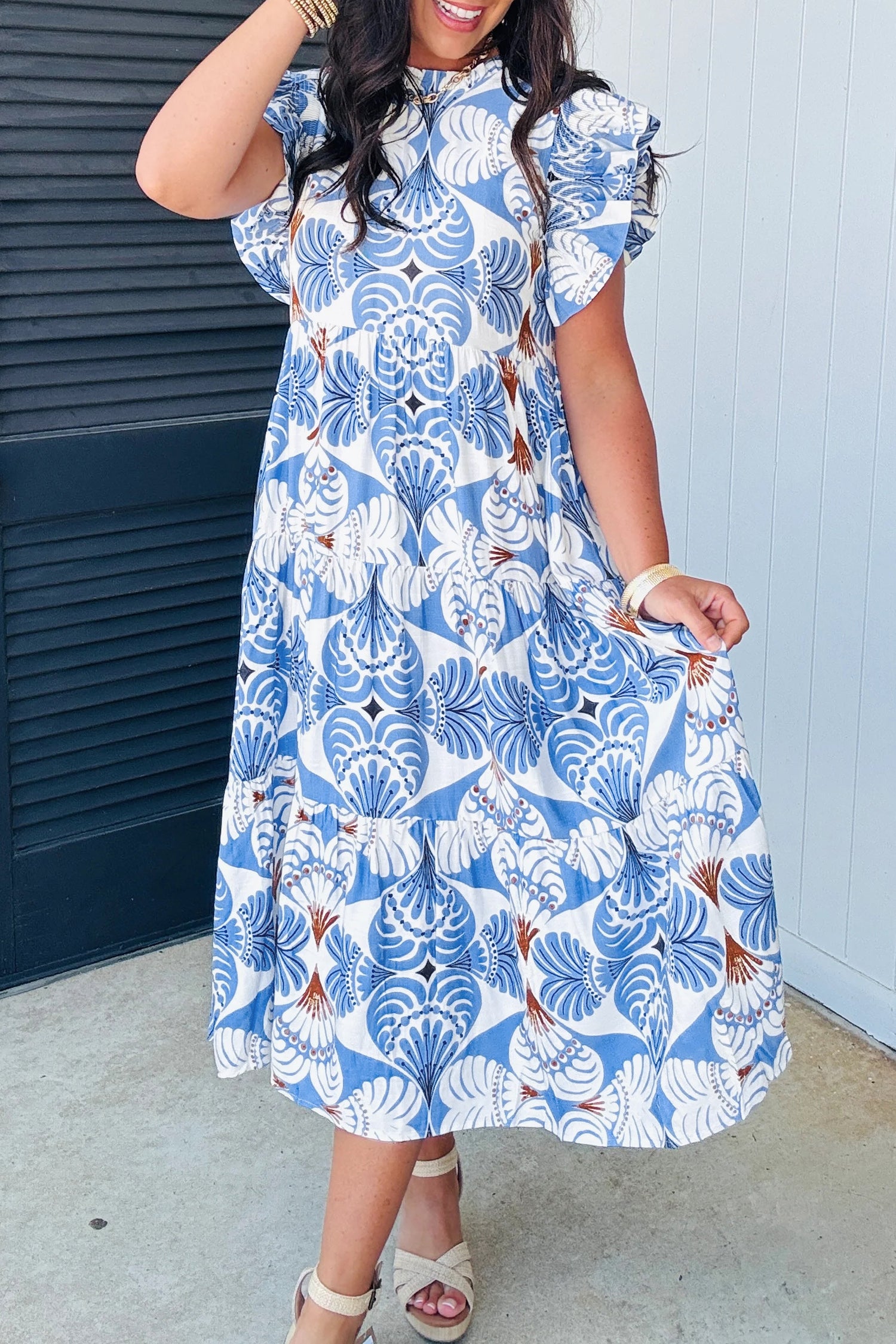 Sway With Me Tropical Botanic Print Dress