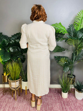 Palm Springs Stripe Shirt Maxi Dress