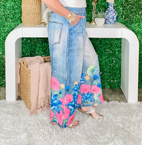 Bubbly Bloom Wide Leg Pant - P082DN