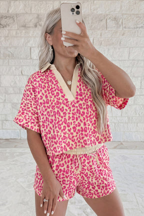 It's A Jungle Rose Top And Short Set