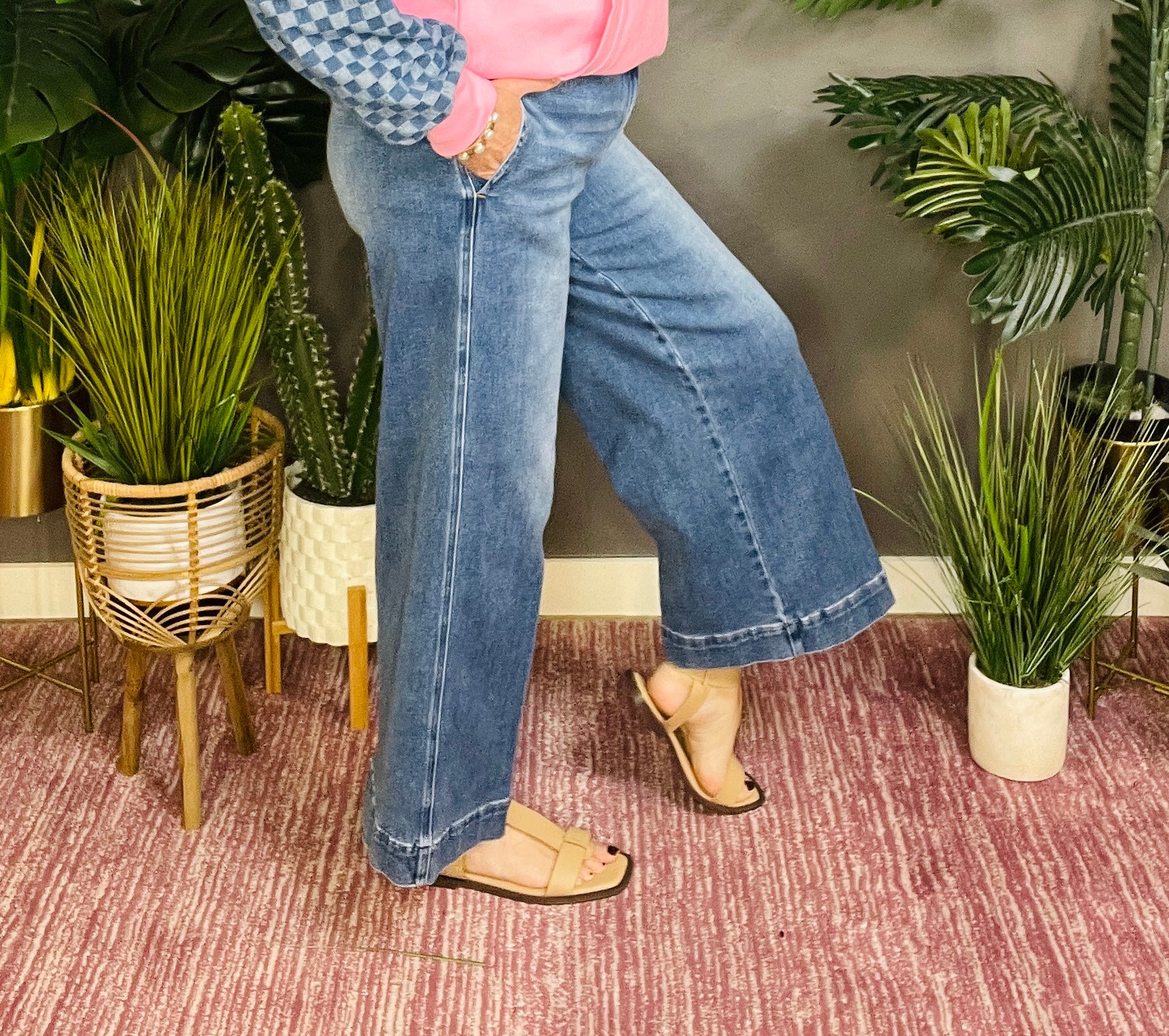 Palmer Boyfriend Ankle Wide Jeans