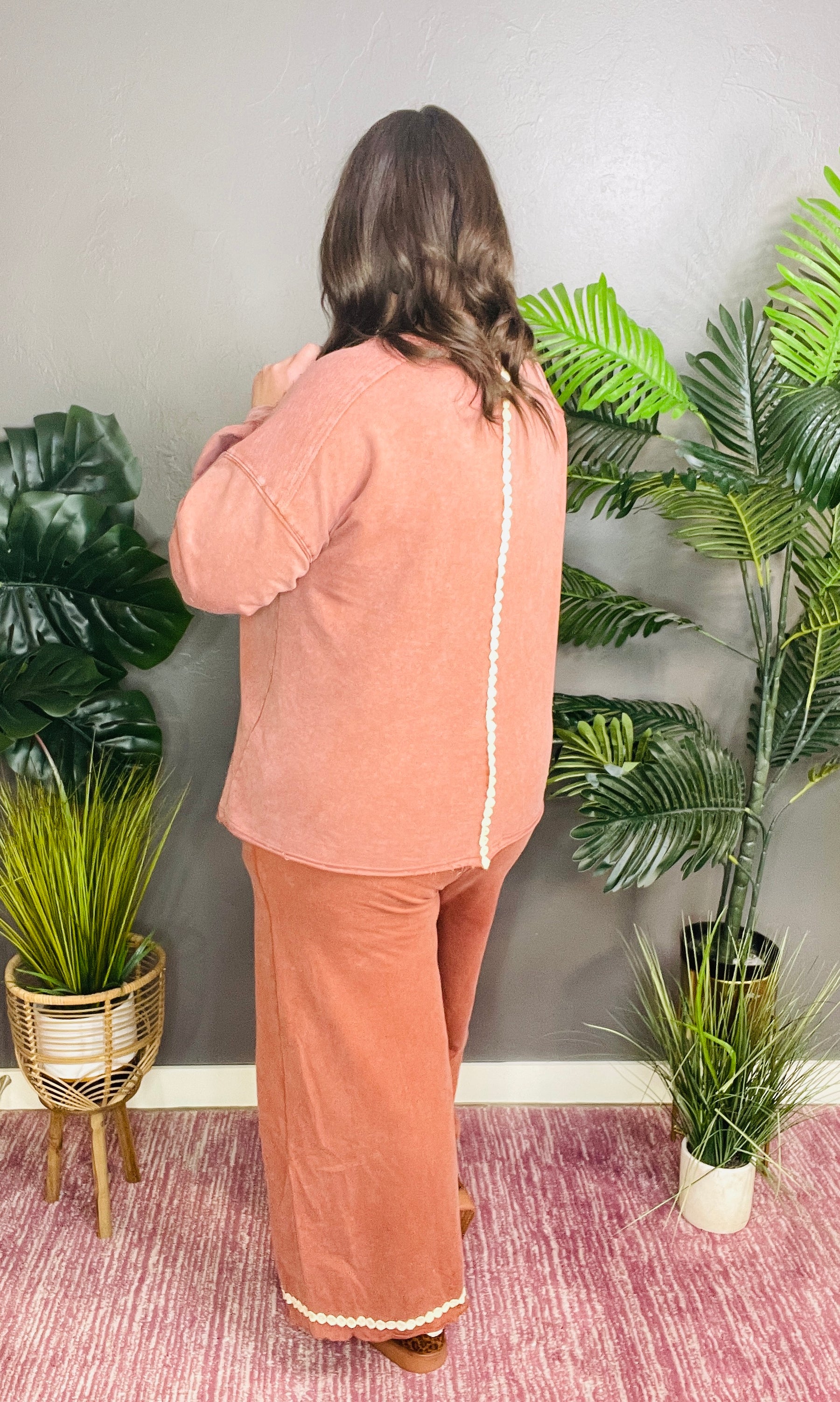 Peace All Around Red/Brown Pants - P035RB