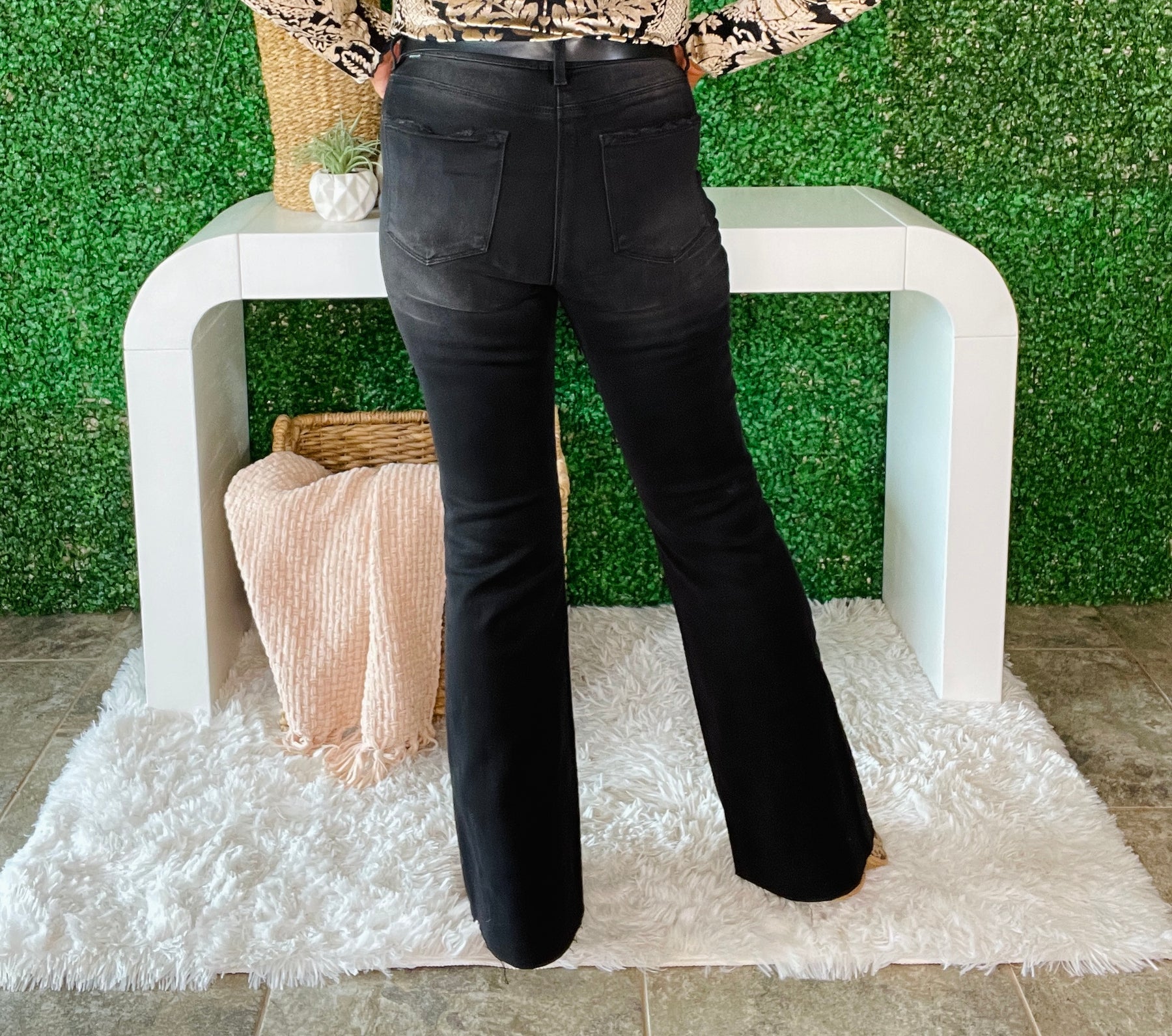 Peyton Full Size High Rise Flare Raw Cut Hem Jeans