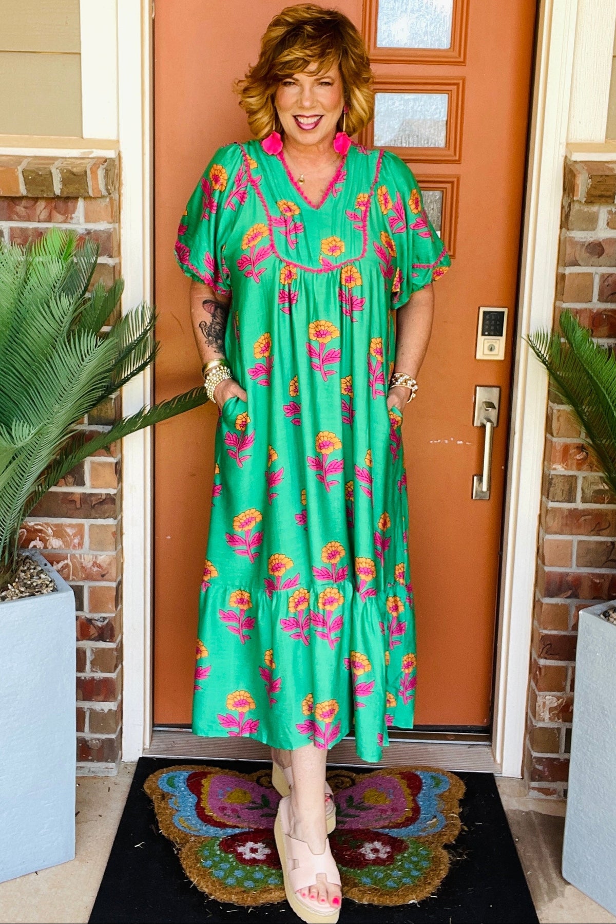 Paradise Calling Floral Print Midi Dress