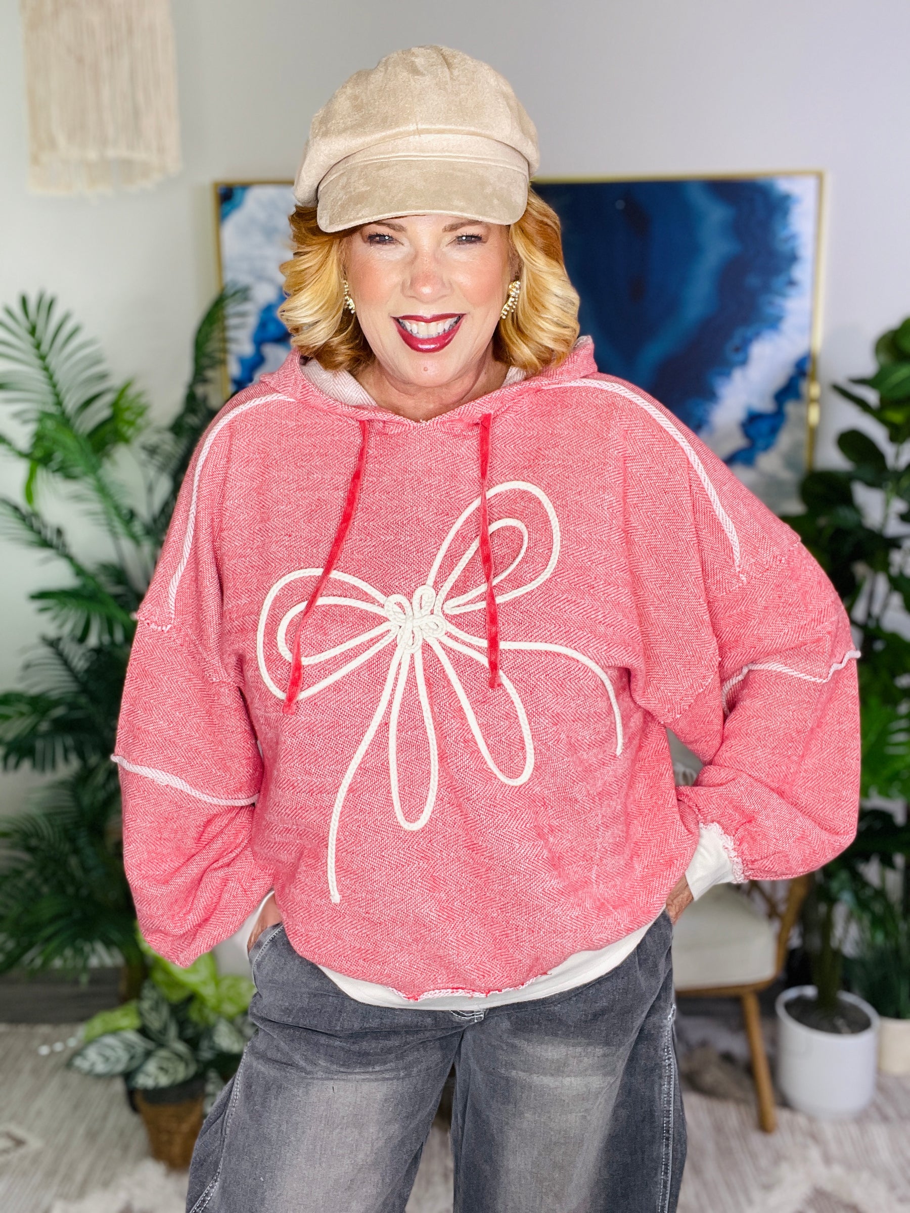 Bow And Behold Vintage Red Top - T019RD