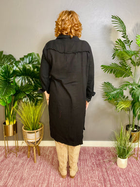 Let's Talk Style Black Long Outer - OT042BK