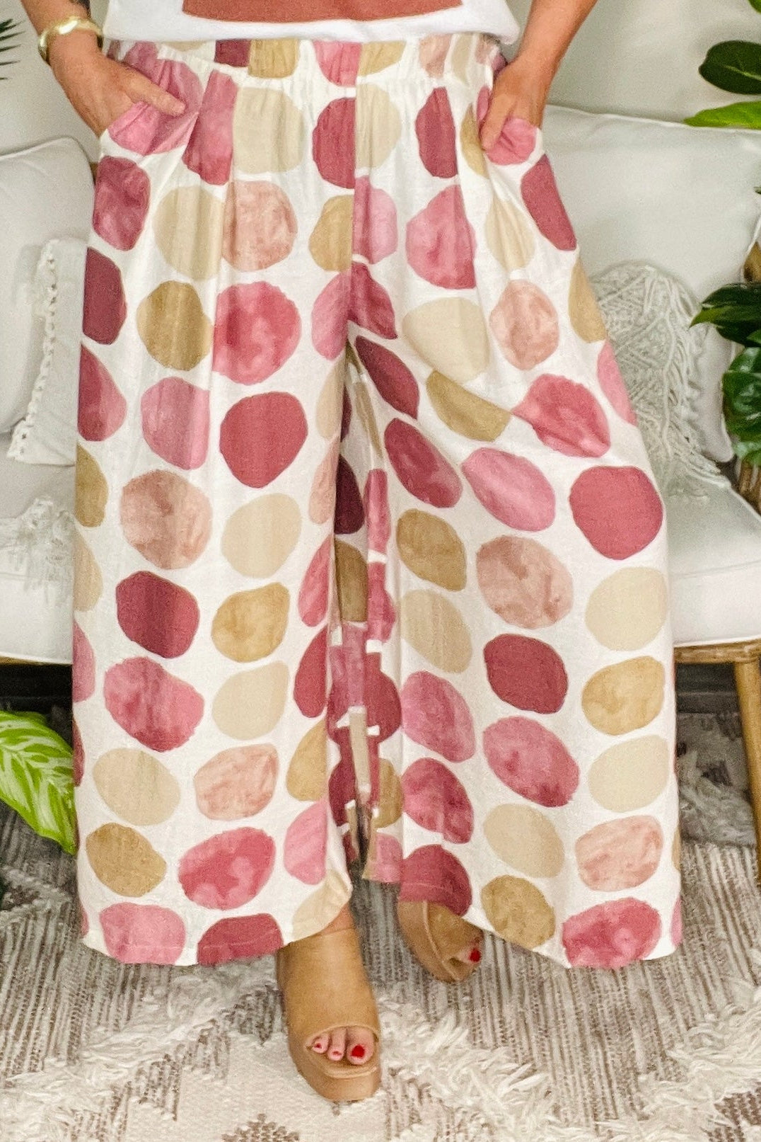 Dot Girl Summer Wide Leg Pants
