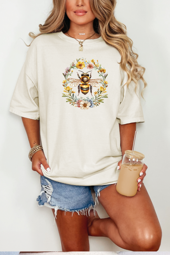 Bee Among the Flowers Graphic Tee