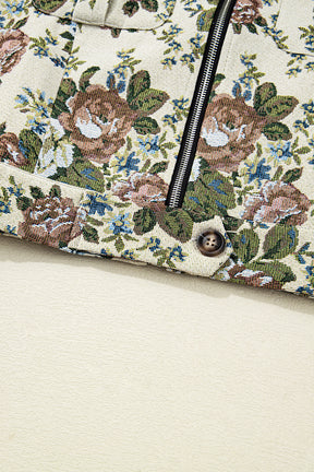 Wildflower Mist Floral Print Zip Up Jacket