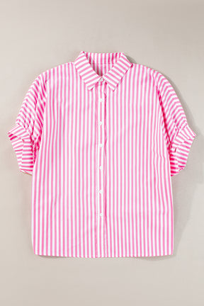 Stripes For Days Pink Dolman Sleeve Top