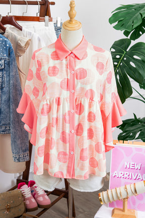 Glamour Girl Pink Polka Dot Top