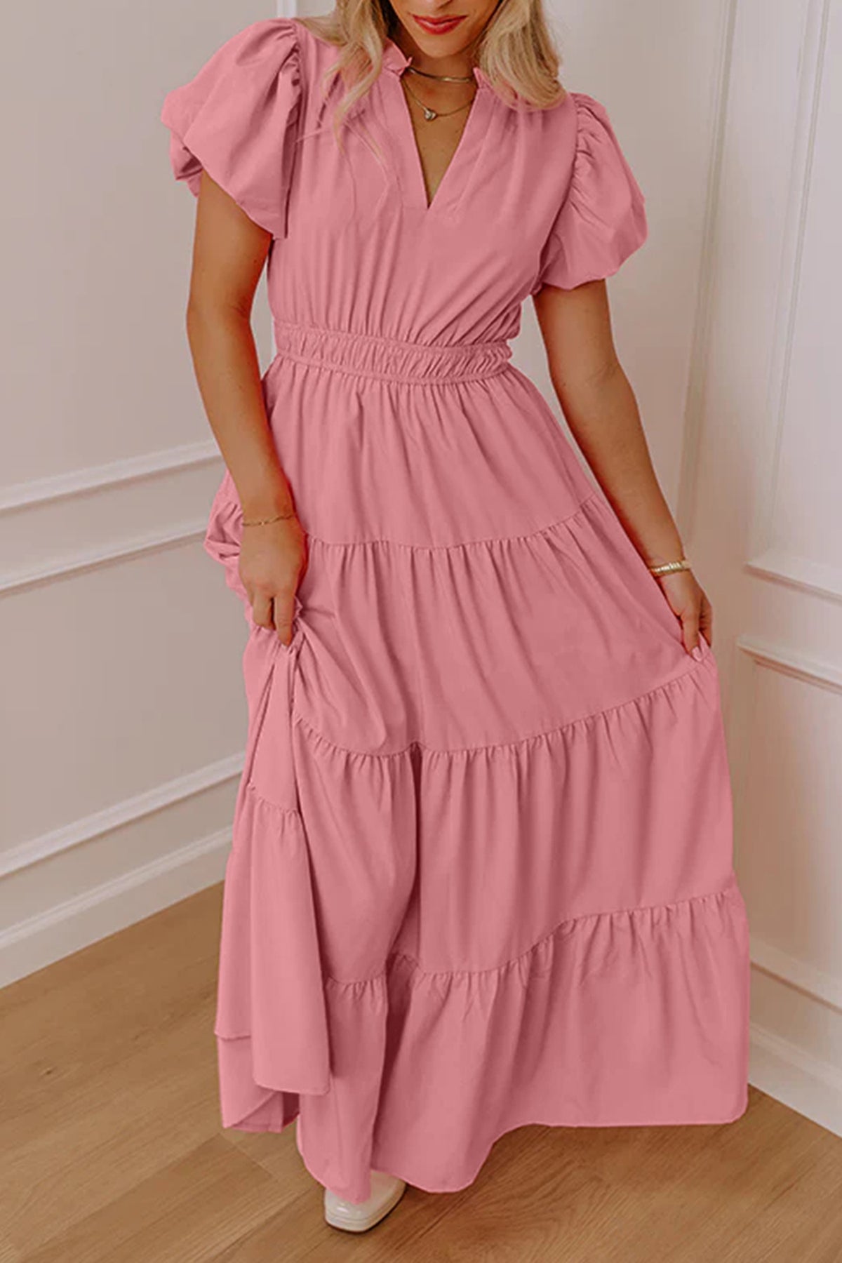 The IT Girl Pink Tiered Maxi Dress