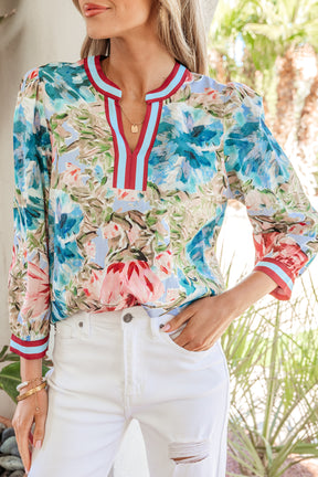 Bloom And Grow V Neck Floral Top