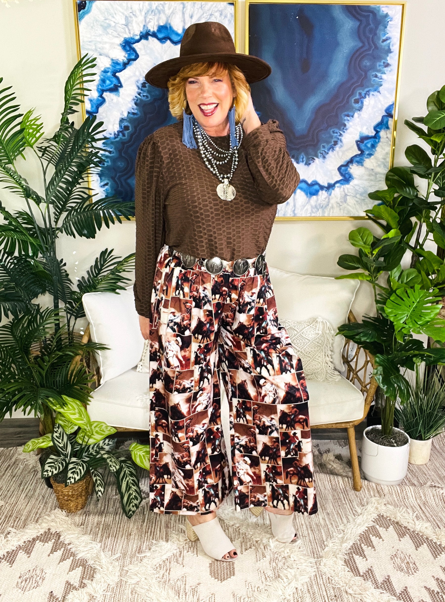 Cowgirl Collage Pants - LW027MU