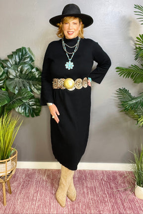 Simply Perfect Black Knit Midi Dress - DR017BK