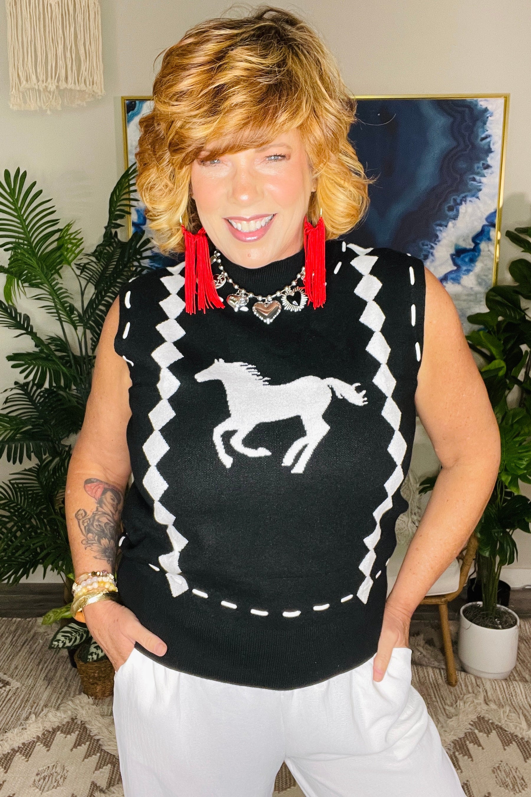 Giddy Up Girl Sweater Vest