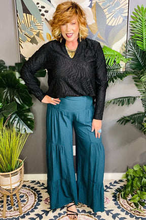 Tiered And True Teal Pants - P188TE