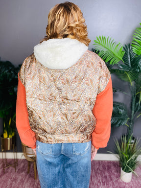 Paisley All The Way Orange Sleeve Jacket - OT077MU