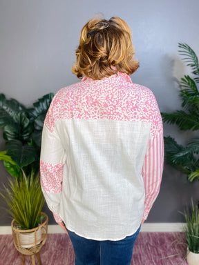 Just In Time Pink Striped Top